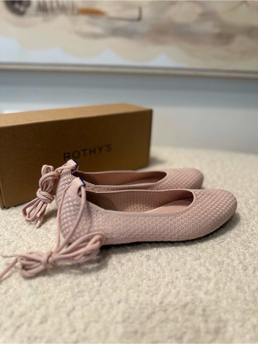Rothy's Dusty Rose Knit Ballerina Flats - Picture 3 of 5
